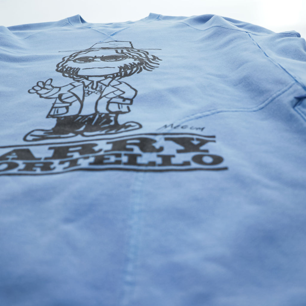 Black Weirdos Made in JAPAN Reverse Weave Sweatshirt, Size L, Blue, Double-Sided Print Front V-Neck, 24AW-SW03
