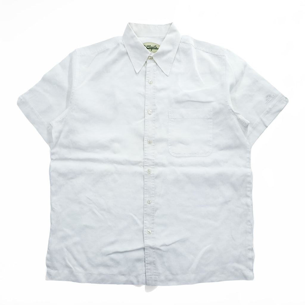 Mojito Collection 100% Linen White Short Sleeve Button Up Resort Shirt