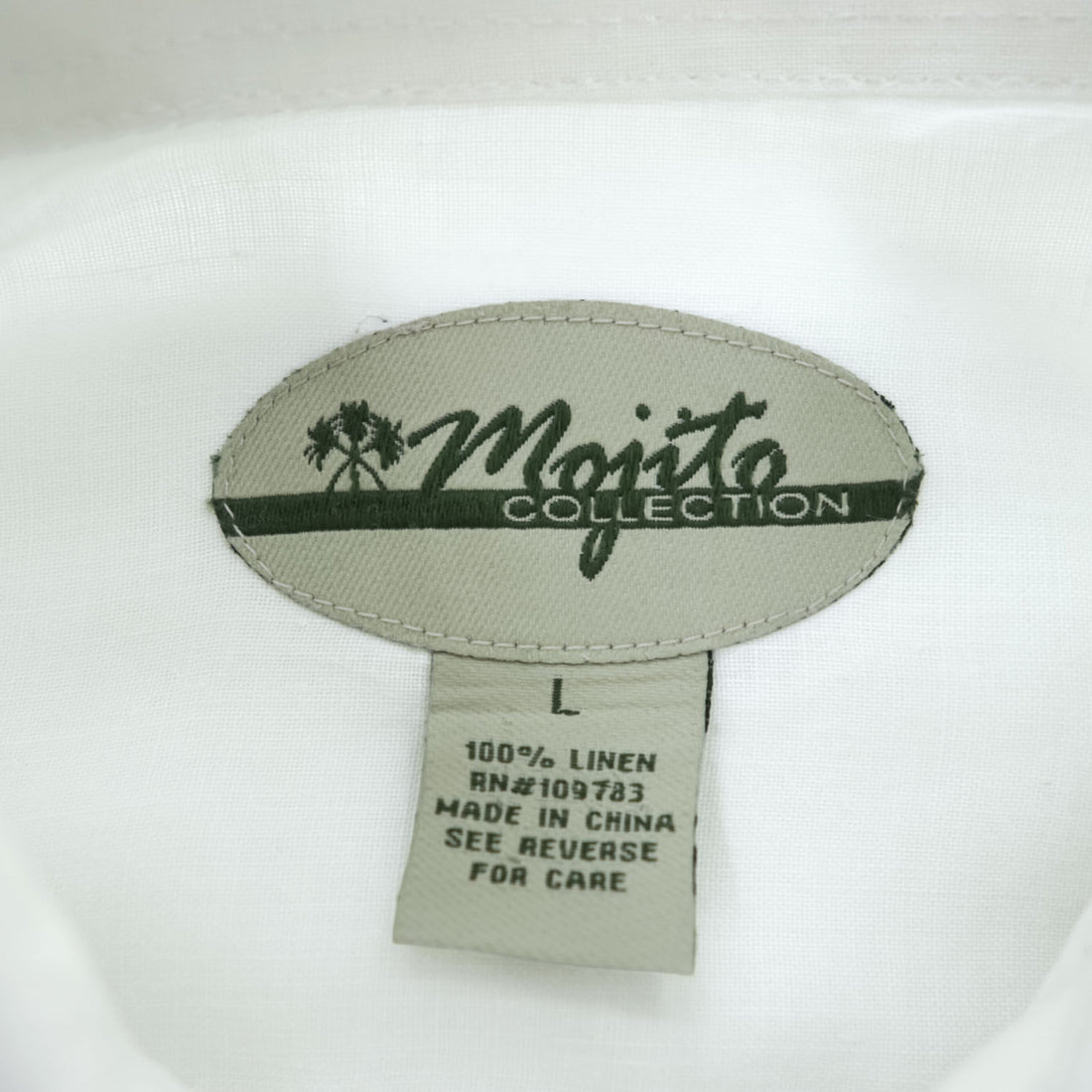 Mojito Collection 100% Linen White Short Sleeve Button Up Resort Shirt