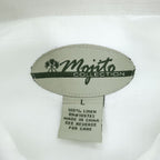 Mojito Collection 100% Linen White Short Sleeve Button Up Resort Shirt