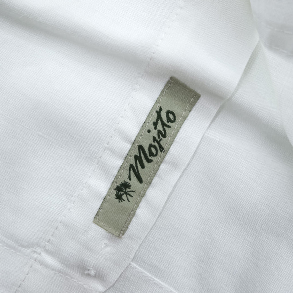 Mojito Collection 100% Linen White Short Sleeve Button Up Resort Shirt
