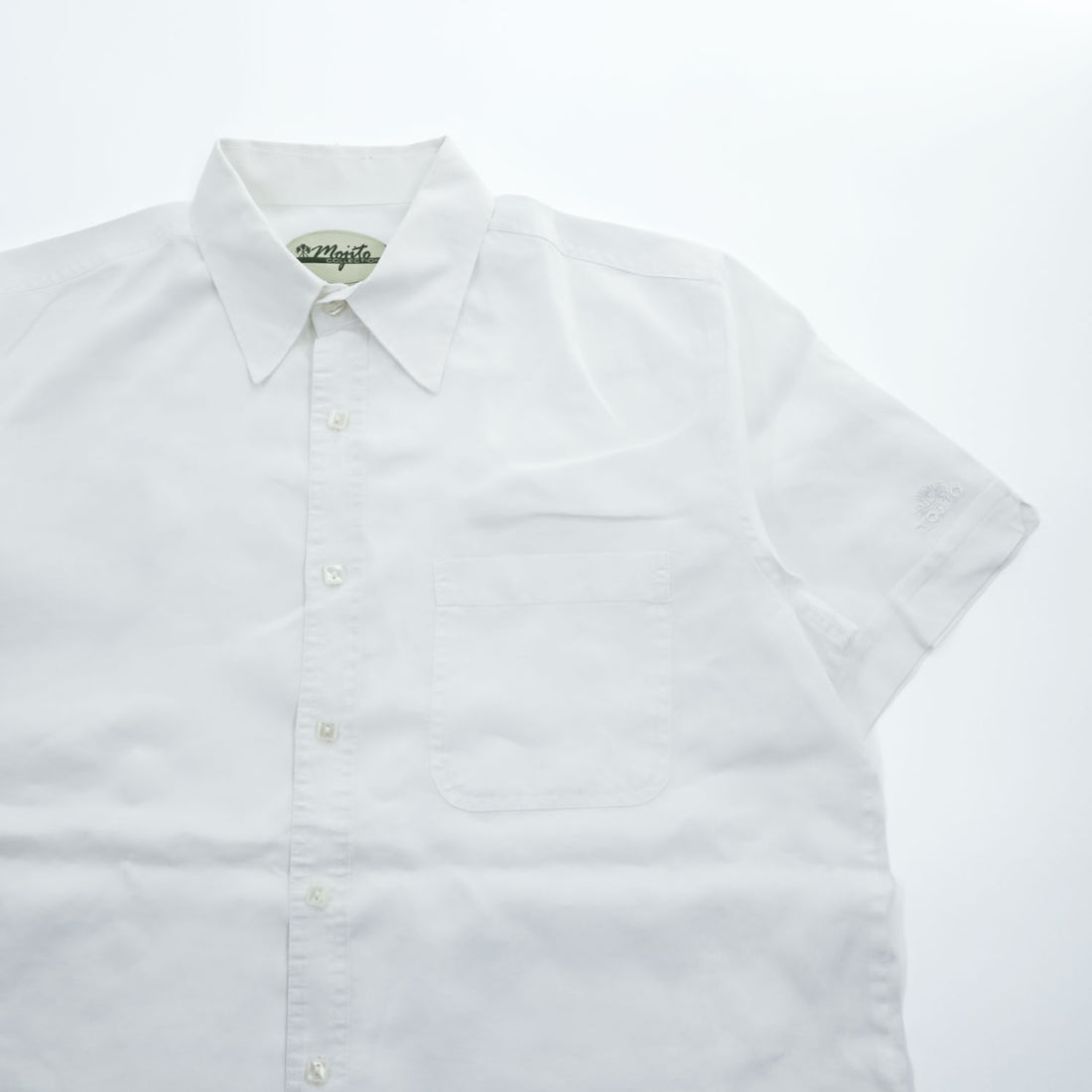 Mojito Collection 100% Linen White Short Sleeve Button Up Resort Shirt