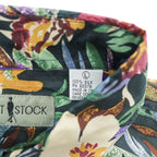 Vintage 90s Robert Stock 100% Silk Floral Botanical Hawaiian Shirt Men’s L Black Multicolor