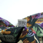 Vintage 90s Robert Stock 100% Silk Floral Botanical Hawaiian Shirt Men’s L Black Multicolor