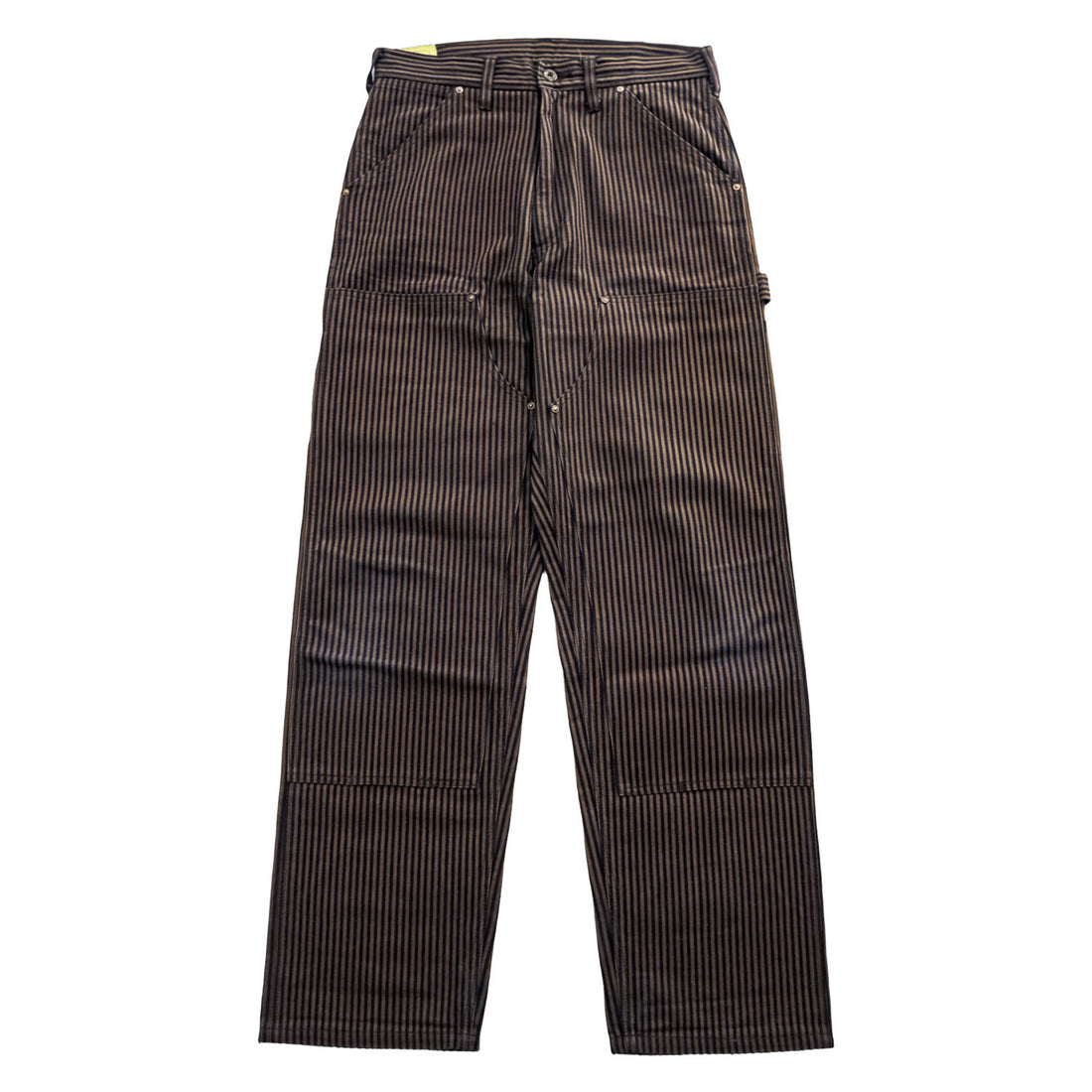 SEVEN BY SEVEN Japan Made Chino Pants S Navy, Brown Striped Painter Pants Double Knee 800-0140123