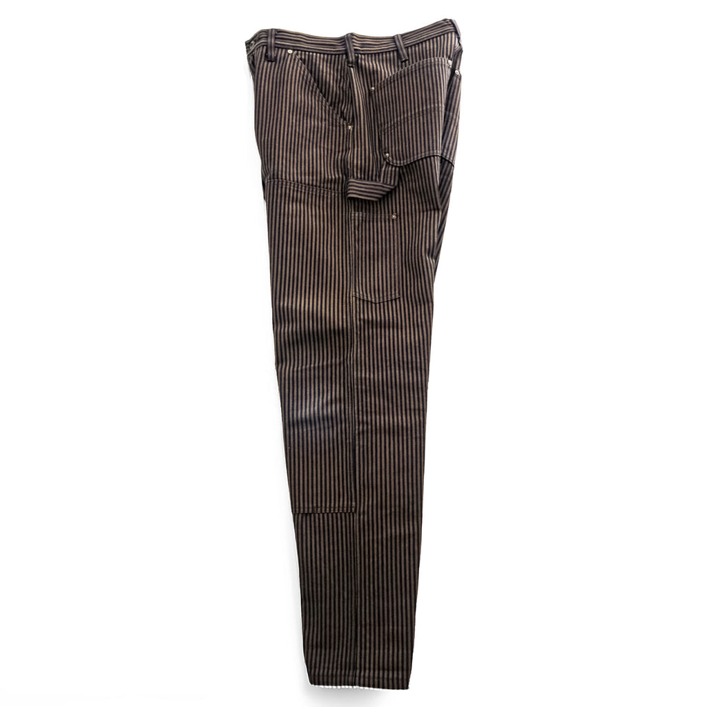 SEVEN BY SEVEN Japan Made Chino Pants S Navy, Brown Striped Painter Pants Double Knee 800-0140123
