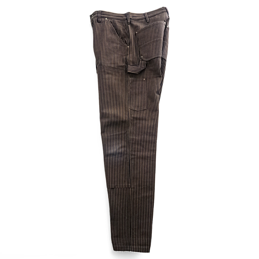 SEVEN BY SEVEN Japan Made Chino Pants S Navy, Brown Striped Painter Pants Double Knee 800-0140123