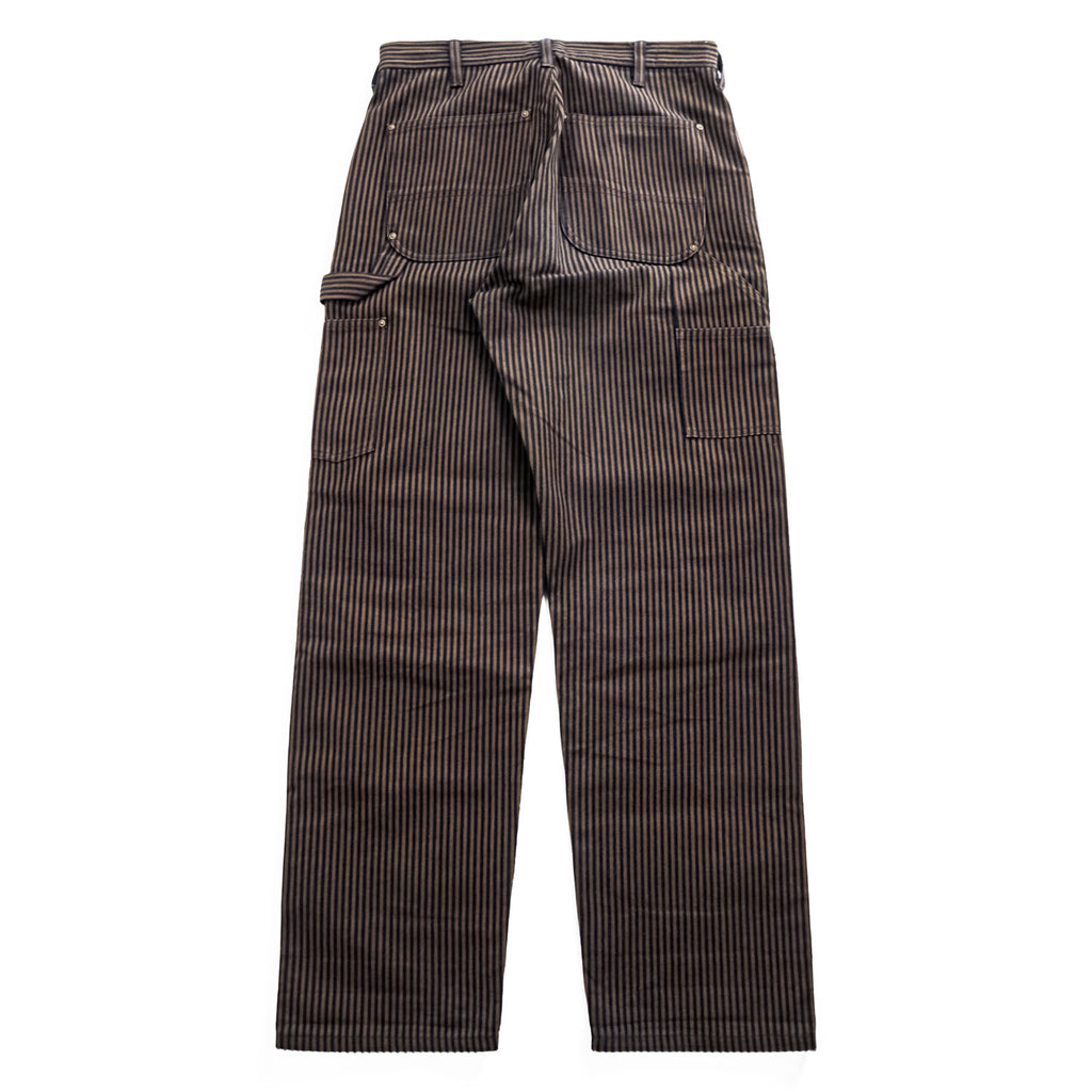 SEVEN BY SEVEN Japan Made Chino Pants S Navy, Brown Striped Painter Pants Double Knee 800-0140123