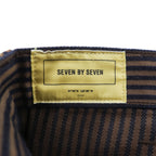 SEVEN BY SEVEN Japan Made Chino Pants S Navy, Brown Striped Painter Pants Double Knee 800-0140123