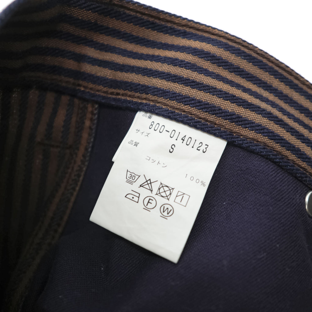 SEVEN BY SEVEN Japan Made Chino Pants S Navy, Brown Striped Painter Pants Double Knee 800-0140123