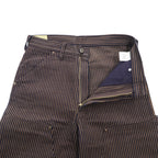 SEVEN BY SEVEN Japan Made Chino Pants S Navy, Brown Striped Painter Pants Double Knee 800-0140123