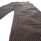 SEVEN BY SEVEN Japan Made Chino Pants S Navy, Brown Striped Painter Pants Double Knee 800-0140123