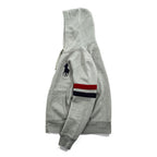 Polo by Ralph Lauren 90s Big Pony Full Zip Hoodie Gray Fleece Sweatshirt Arm Stripe Men’s M