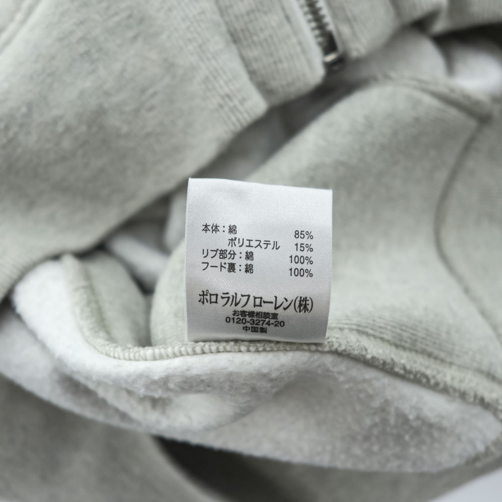 Polo by Ralph Lauren 90s Big Pony Full Zip Hoodie Gray Fleece Sweatshirt Arm Stripe Men’s M