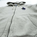 Polo by Ralph Lauren 90s Big Pony Full Zip Hoodie Gray Fleece Sweatshirt Arm Stripe Men’s M
