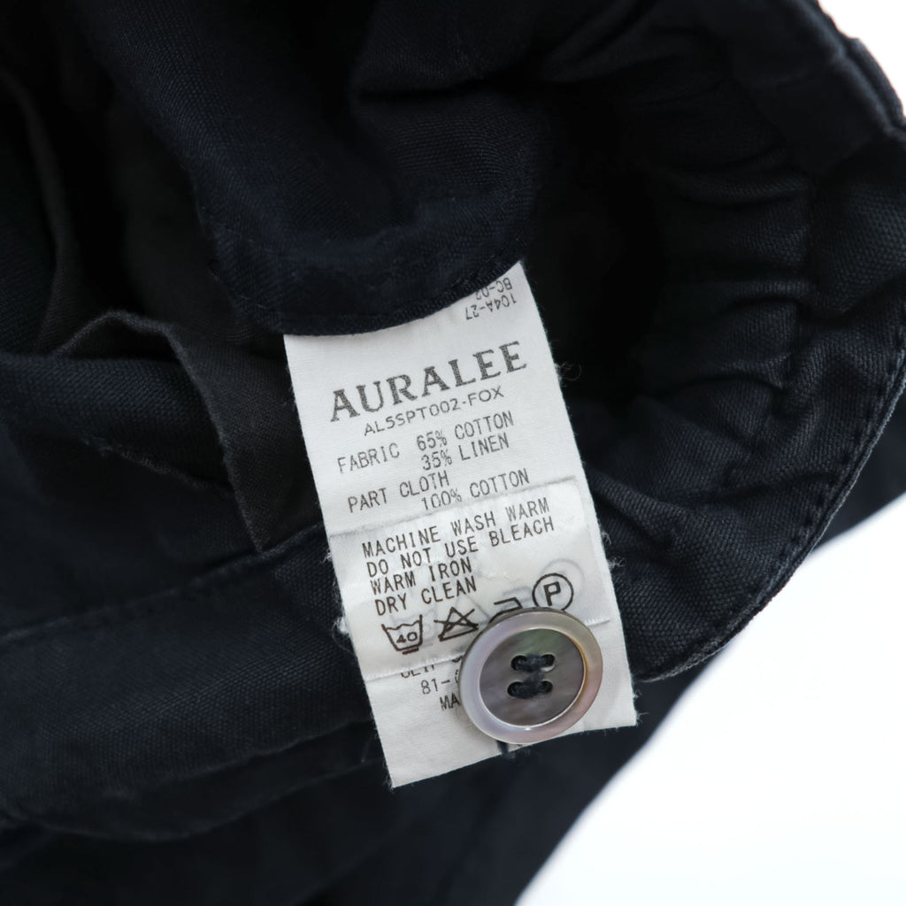 AURALEE AL5SPT002-FOX Cotton Linen Ox Easy Shorts Navy Black Made in Japan