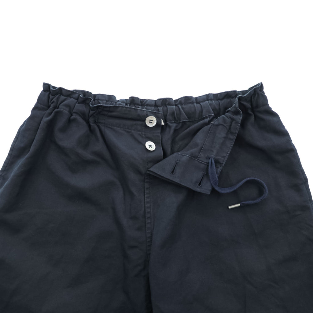 AURALEE AL5SPT002-FOX Cotton Linen Ox Easy Shorts Navy Black Made in Japan