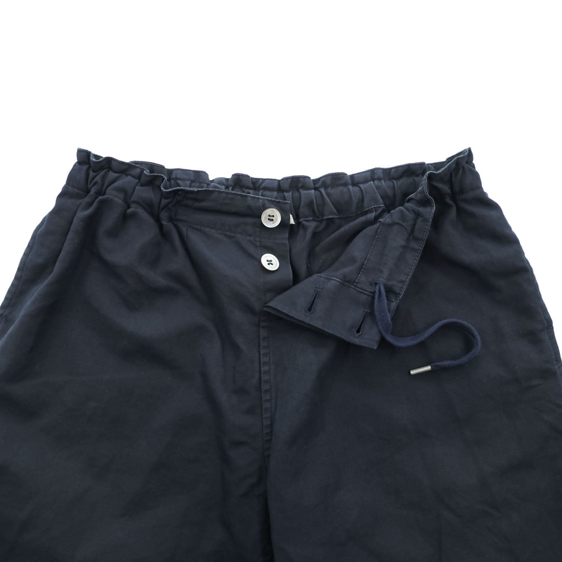 AURALEE AL5SPT002-FOX Cotton Linen Ox Easy Shorts Navy Black Made in Japan