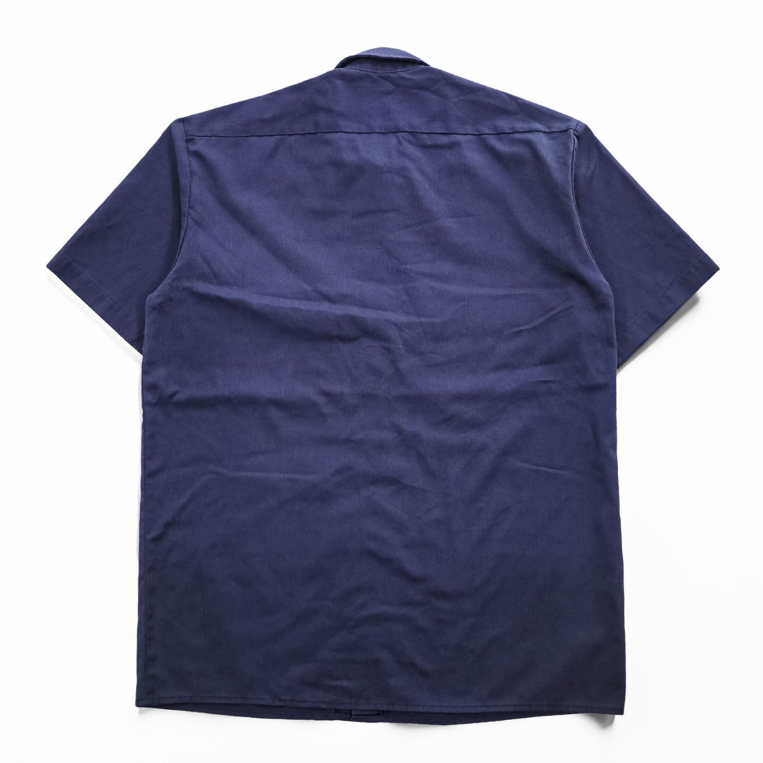 Dickies 1574 Short Sleeve Work Shirt Navy Blue Poly Cotton Twill Men’s L Made in Honduras