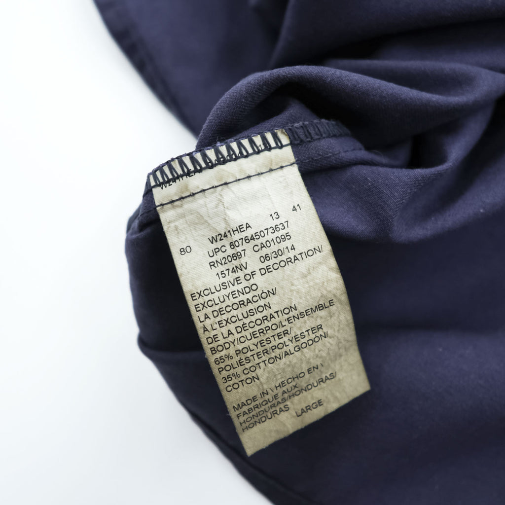 Dickies 1574 Short Sleeve Work Shirt Navy Blue Poly Cotton Twill Men’s L Made in Honduras