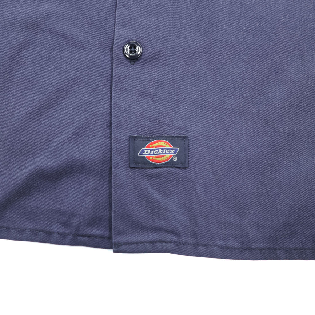 Dickies 1574 Short Sleeve Work Shirt Navy Blue Poly Cotton Twill Men’s L Made in Honduras