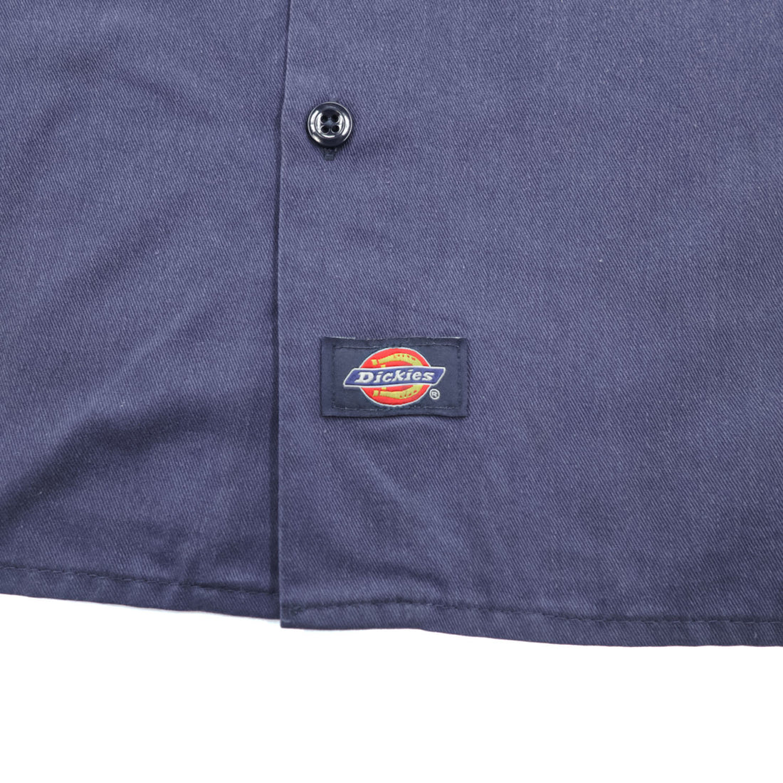 Dickies 1574 Short Sleeve Work Shirt Navy Blue Poly Cotton Twill Men’s L Made in Honduras