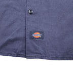 Dickies 1574 Short Sleeve Work Shirt Navy Blue Poly Cotton Twill Men’s L Made in Honduras
