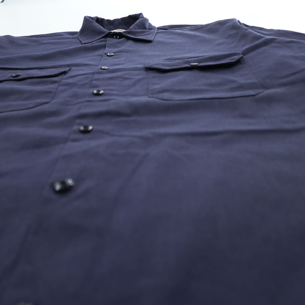 Dickies 1574 Short Sleeve Work Shirt Navy Blue Poly Cotton Twill Men’s L Made in Honduras