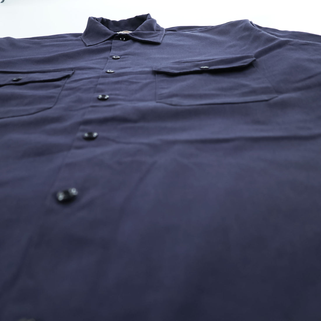 Dickies 1574 Short Sleeve Work Shirt Navy Blue Poly Cotton Twill Men’s L Made in Honduras
