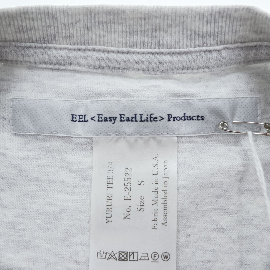 EEL Japan-made T-Shirt, Size S, Gray, Wide Fit, YURURI TEE 3/4 USA-made Fabric, E-25522 Unused