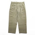 90s Vintage Caribbean 100% Silk Pleated Pants Beige Khaki Men’s 36x29 Made in China