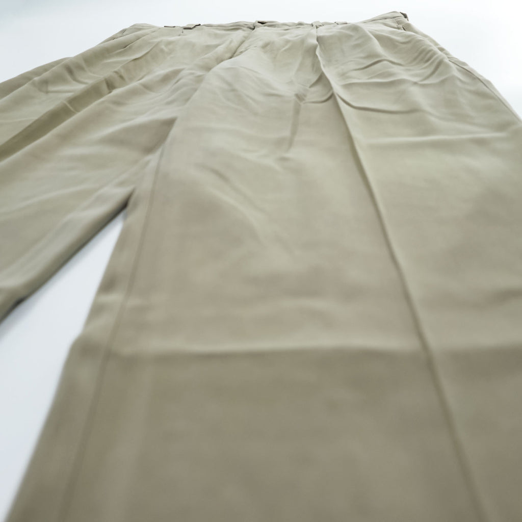 90s Vintage Caribbean 100% Silk Pleated Pants Beige Khaki Men’s 36x29 Made in China