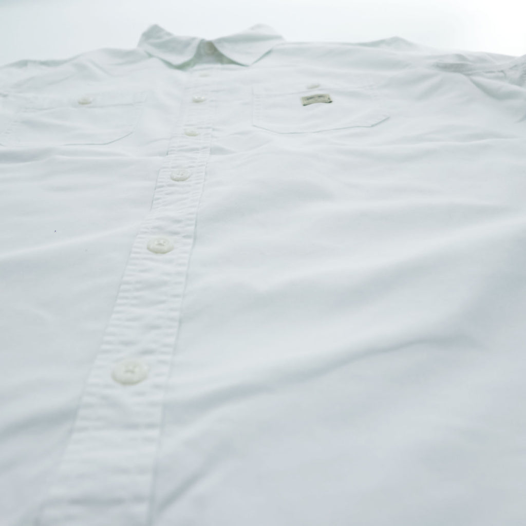 Denim & Supply Ralph Lauren White Short Sleeve Work Shirt Regular Fit Men’s L 100% Cotton Made in Indonesia