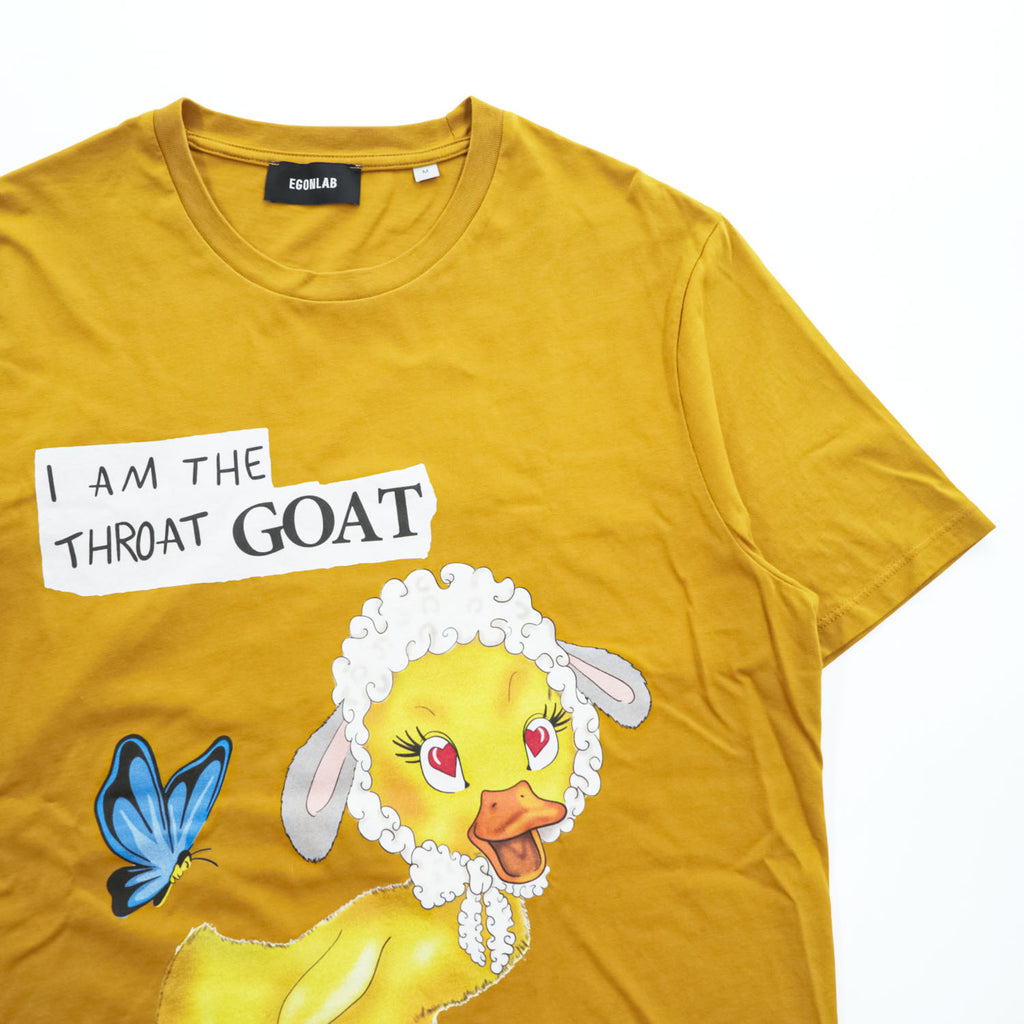 EGONLAB Yellow Goat T-Shirt French Made M Cotton