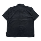 90s Vintage George Sueded Faux Suede Short Sleeve Work Shirt Black Polyester Men’s XL