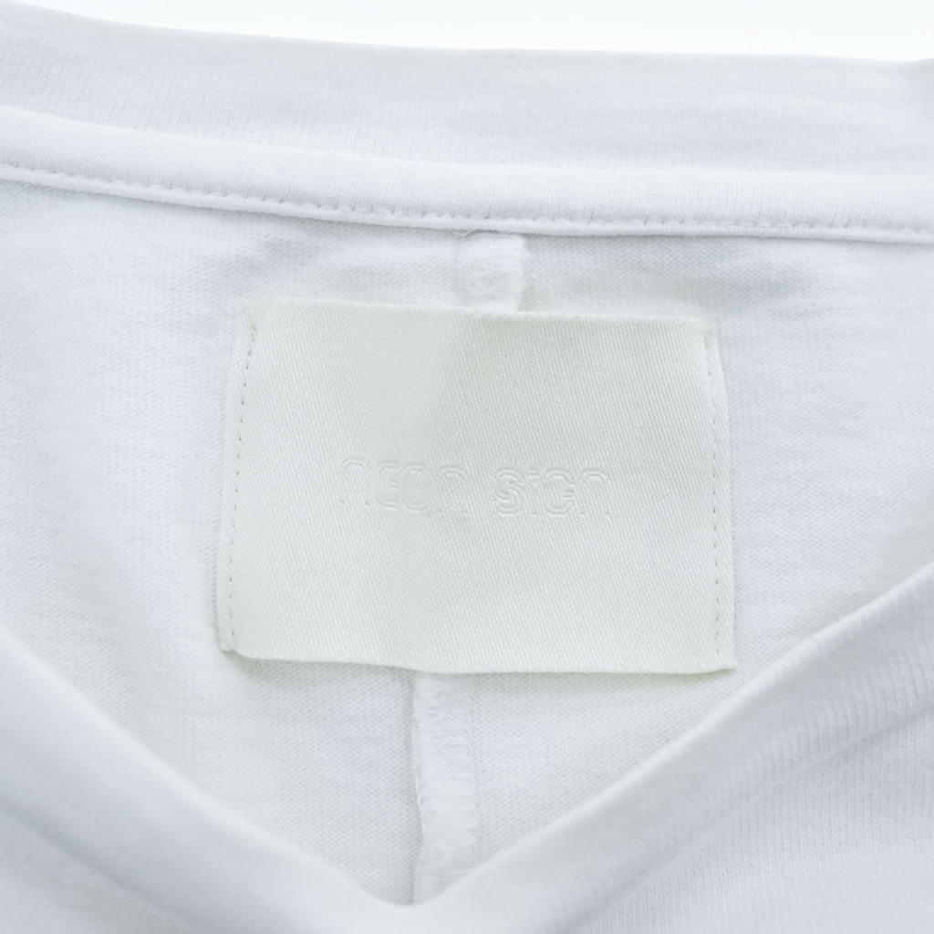NEON SIGN Number 364 White Wide Room Pocket T-Shirt Oversized Cotton 100% Size F Japan Brand