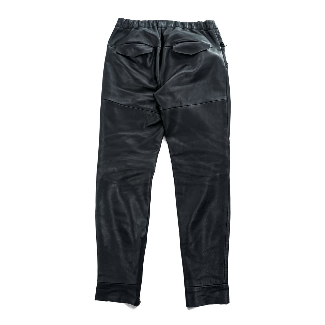 SUNSEA Japan Made Chino Pants S Black Leather Flea Market Pants SNS-14A49