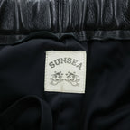 SUNSEA Japan Made Chino Pants S Black Leather Flea Market Pants SNS-14A49