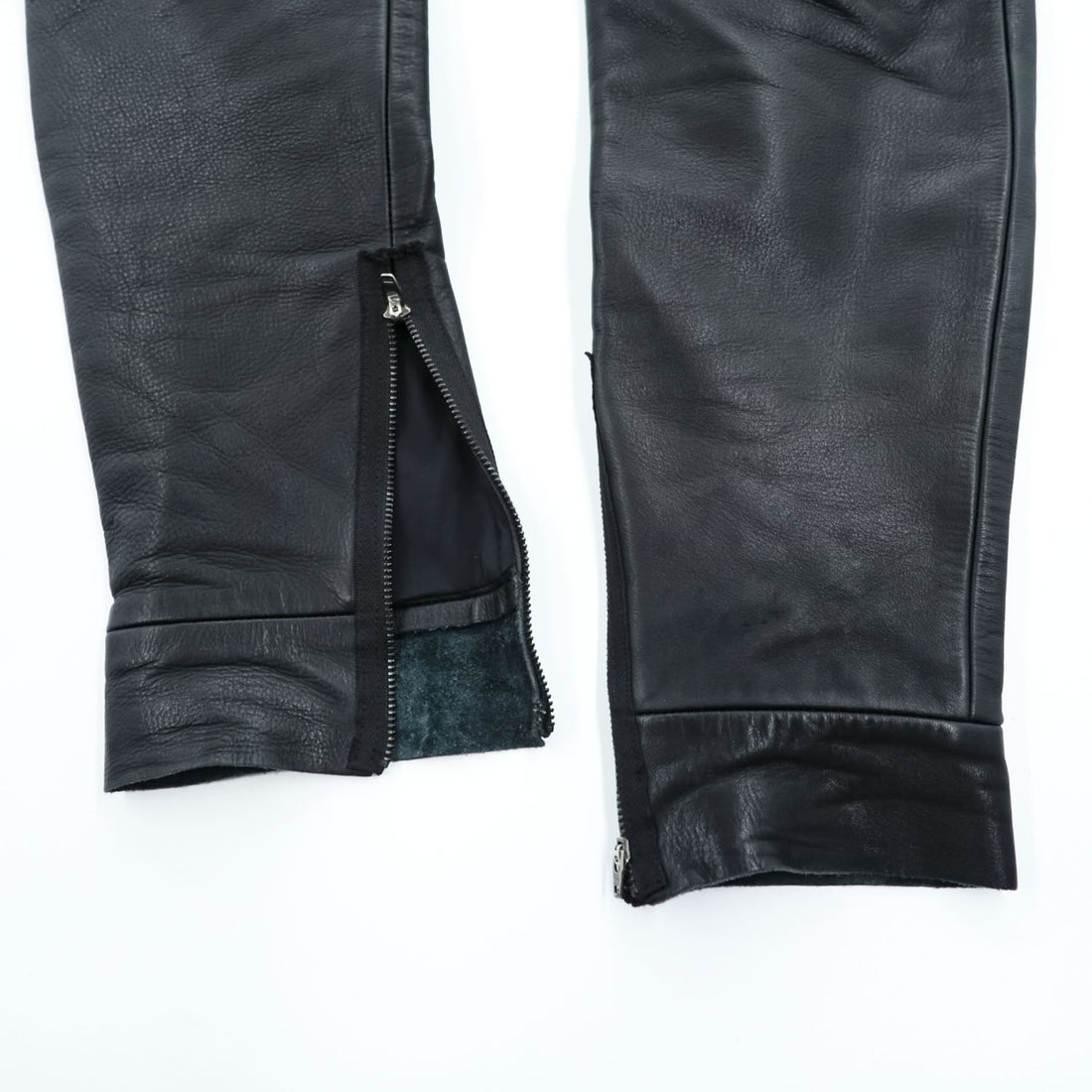 SUNSEA Japan Made Chino Pants S Black Leather Flea Market Pants SNS-14A49