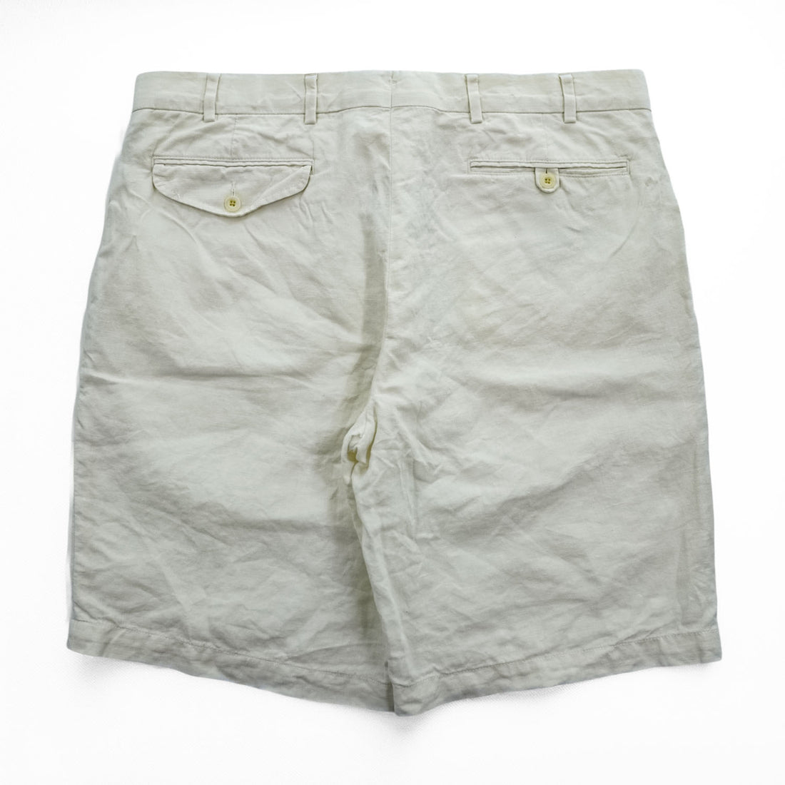 Polo by Ralph Lauren Bradbury Fit 100% Linen Shorts Ivory Ecru Men’s W36 Made in Sri Lanka