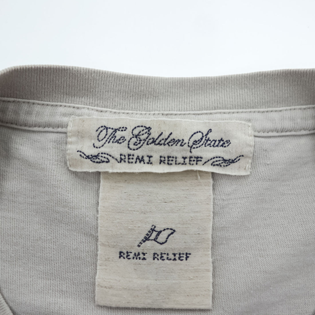 REMI RELIEF Japan Made T-Shirt M Beige Vintage Finish HARD SP Process 20/Jersey Regular T-Shirt (BE GOOD)