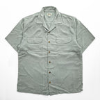 Tommy Bahama 100% Silk Camp Shirt Gray Sage Short Sleeve Open Collar Resort Shirt Men’s M