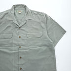 Tommy Bahama 100% Silk Camp Shirt Gray Sage Short Sleeve Open Collar Resort Shirt Men’s M