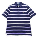 Polo Ralph Lauren 90s Vintage Polo Shirt, Size M, Navy, Striped, Small Pony Logo Embroidery, Golf Fit