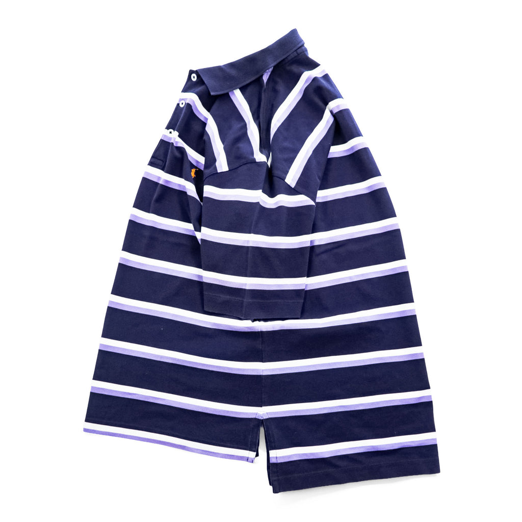 Polo Ralph Lauren 90s Vintage Polo Shirt, Size M, Navy, Striped, Small Pony Logo Embroidery, Golf Fit