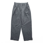 ZARA 2-Tuck Pleated Wide Slacks Pants Trousers Size M, Gray, Stretch, Double Cuffs