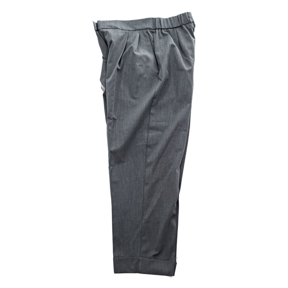 ZARA 2-Tuck Pleated Wide Slacks Pants Trousers Size M, Gray, Stretch, Double Cuffs
