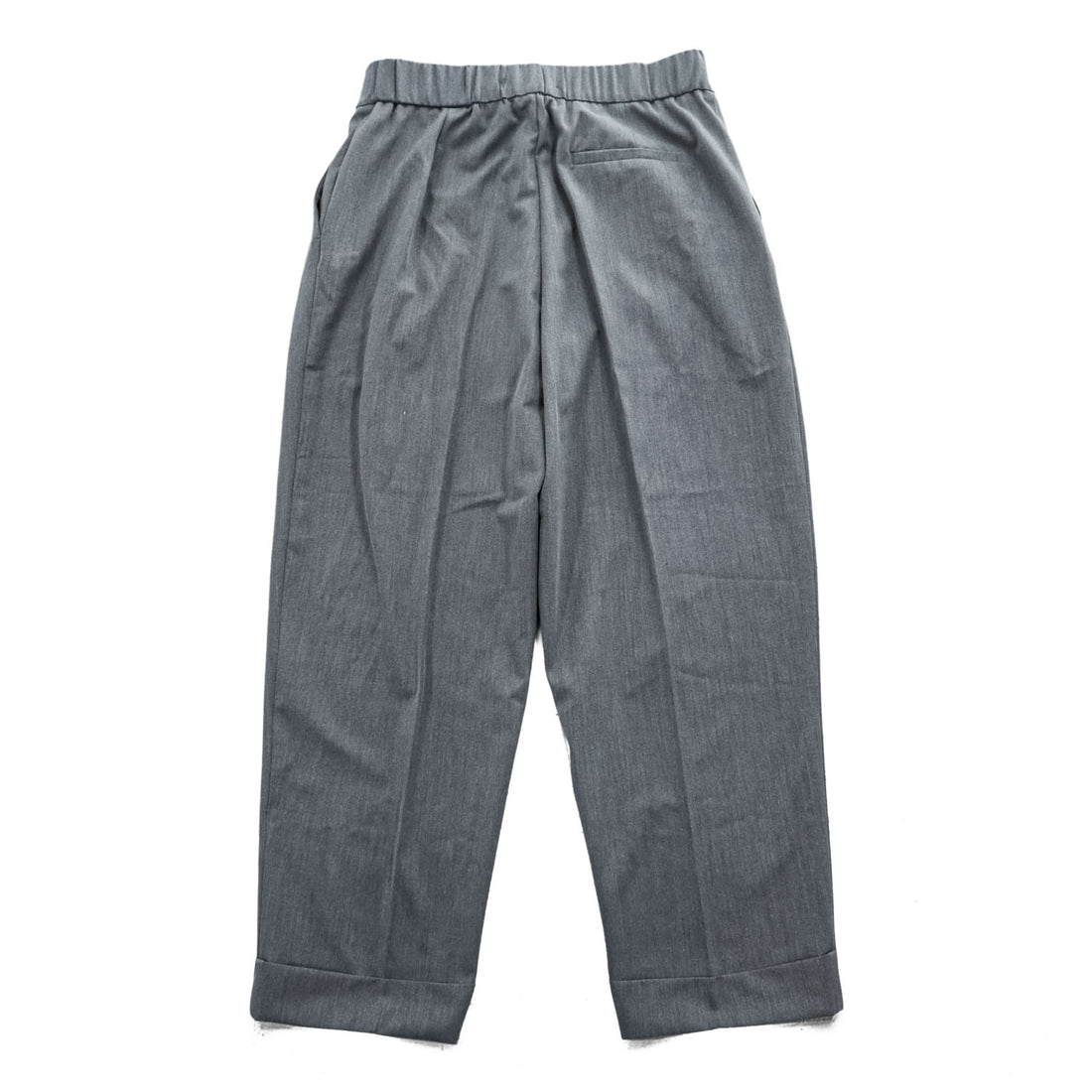 ZARA 2-Tuck Pleated Wide Slacks Pants Trousers Size M, Gray, Stretch, Double Cuffs