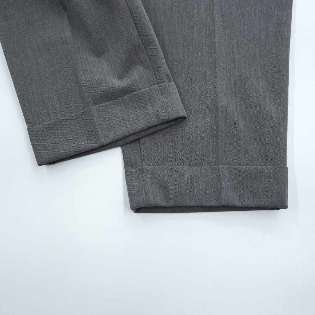 ZARA 2-Tuck Pleated Wide Slacks Pants Trousers Size M, Gray, Stretch, Double Cuffs
