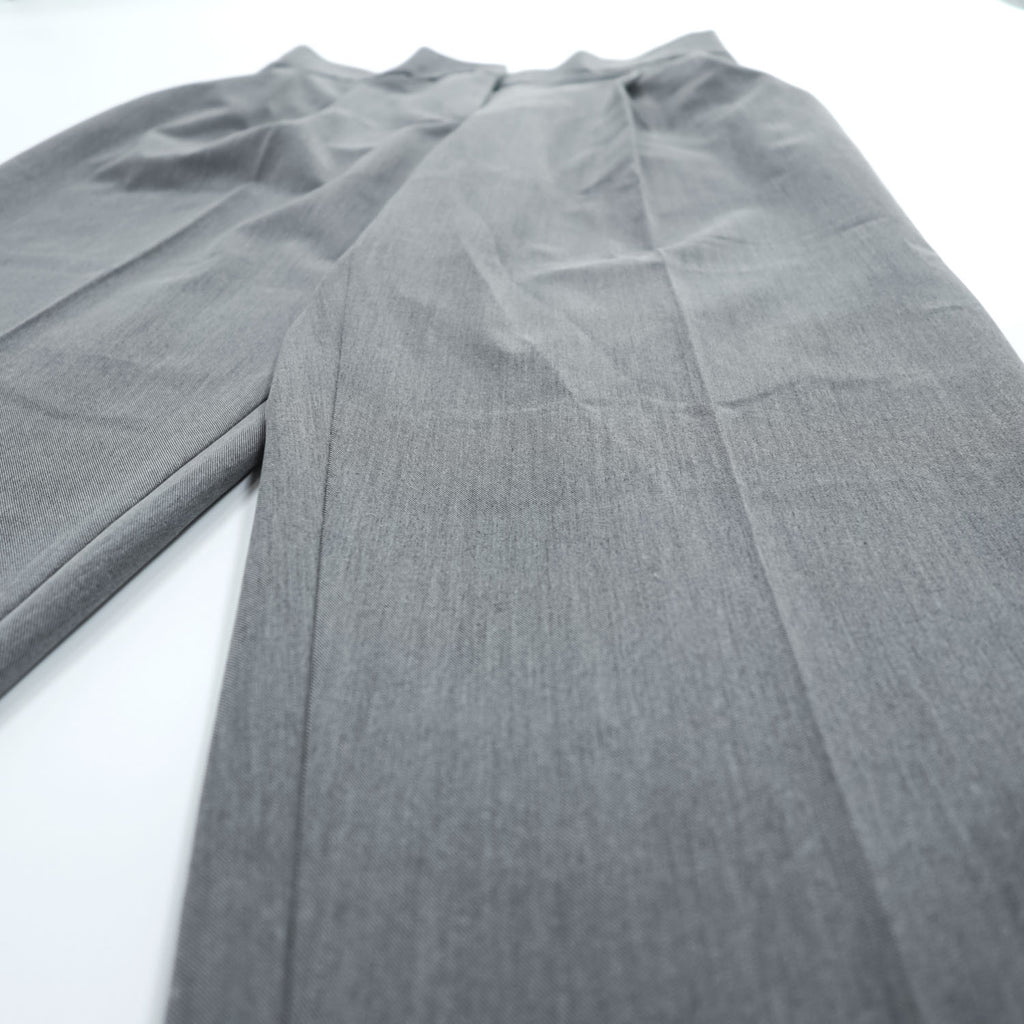 ZARA 2-Tuck Pleated Wide Slacks Pants Trousers Size M, Gray, Stretch, Double Cuffs